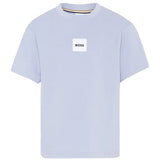 Hugo Boss Kids T-Shirt Grigio Polvere con Logo per Bambini