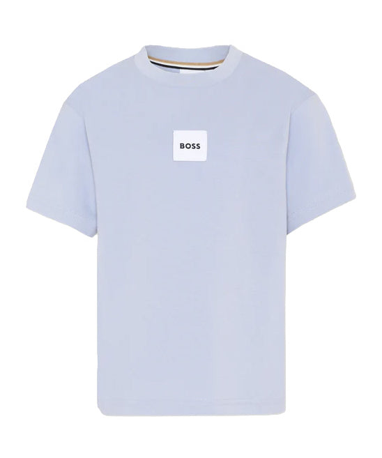 Hugo Boss Kids T-Shirt Grigio Polvere con Logo per Bambini