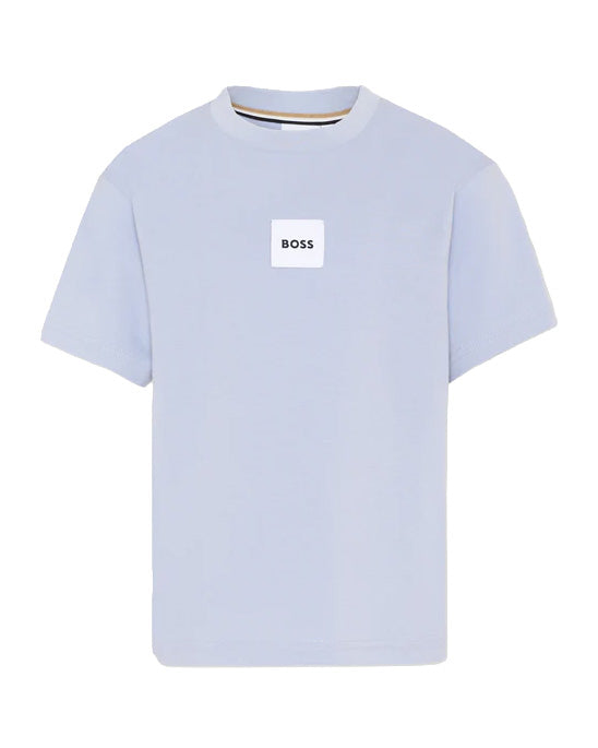 Hugo Boss Kids T-Shirt Grigio Polvere con Logo per Bambini