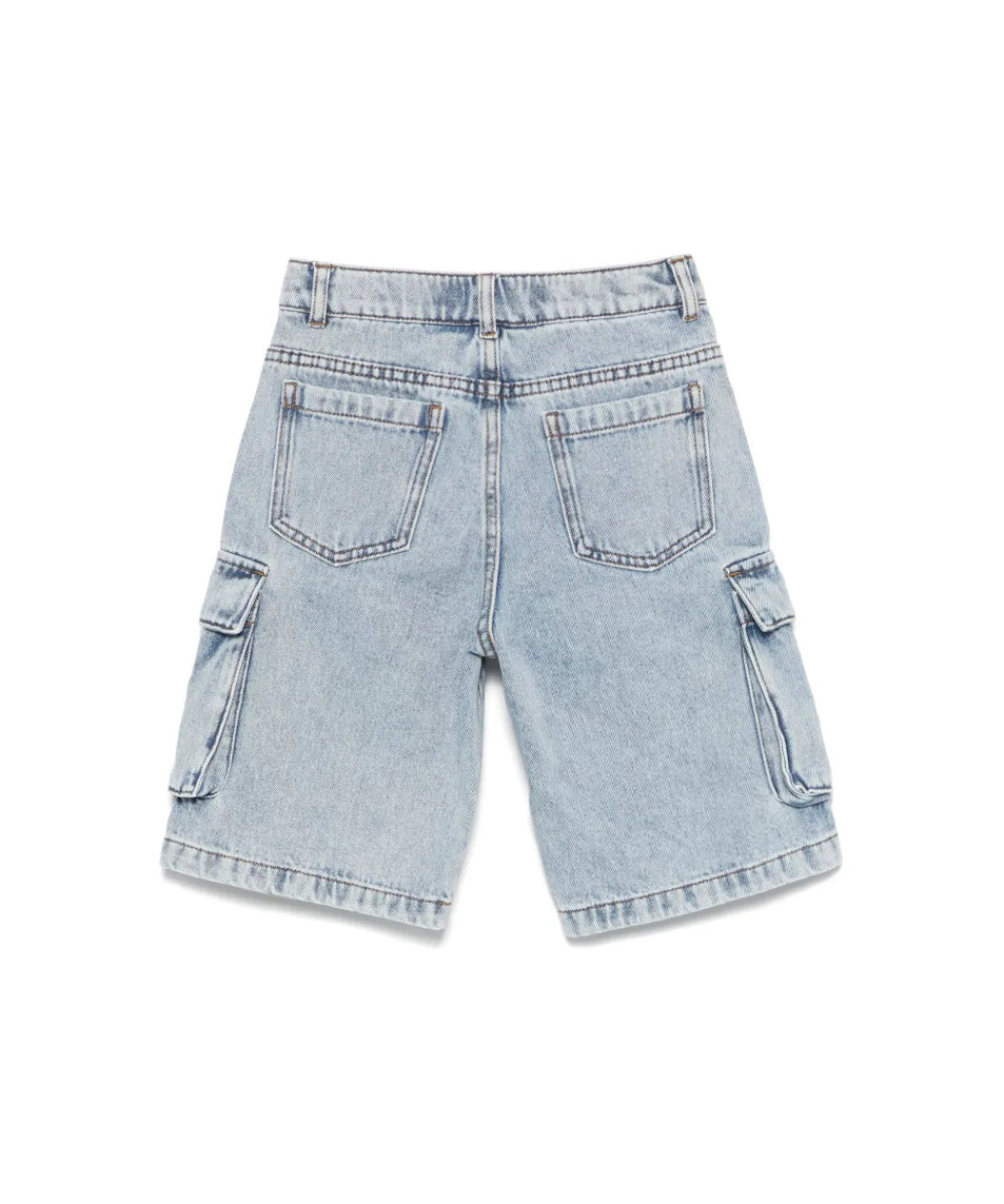 Moschino Kids Bermuda Denim con Stampa Toy per Bambini (retro)