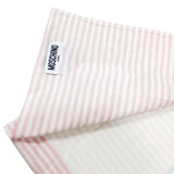 Moschino Kids Pink Striped Blanket with Logo for Baby Girls