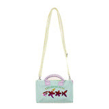 Effek Mini Borsa da Mare Fantasia a Righe per Bambine