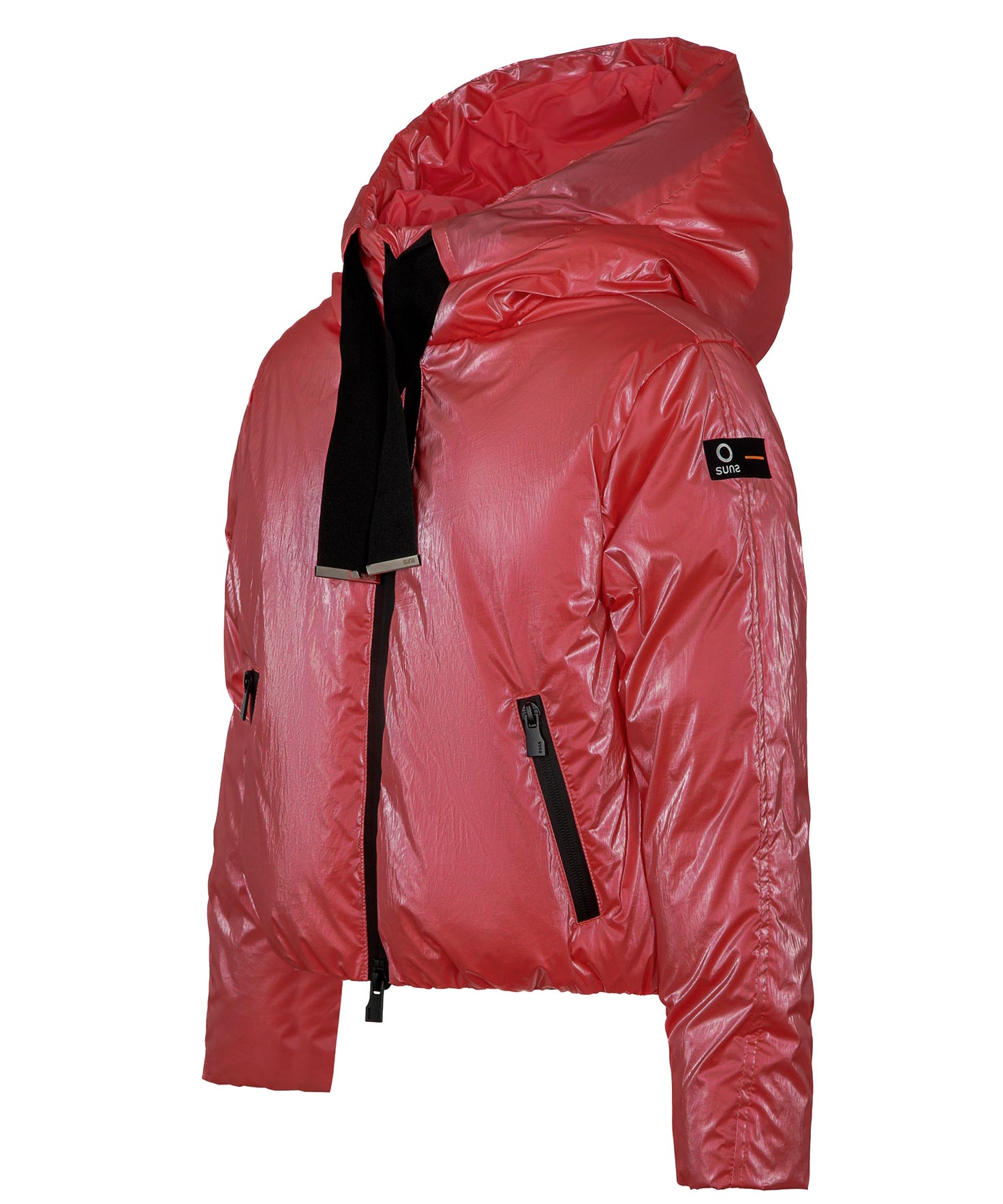 SUNS Kids Piumino Lucido Fuxia con Cappuccio per Bambine