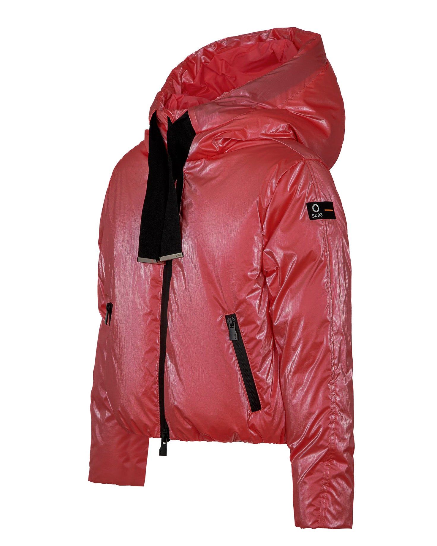 SUNS Kids Piumino Lucido Fuxia con Cappuccio per Bambine