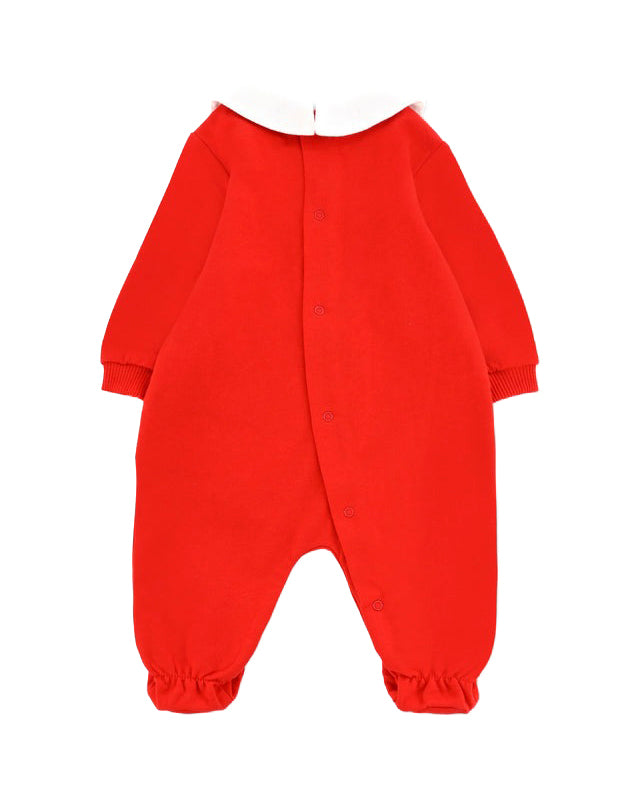 Moschino Kids Tutina Rossa con Logo per Neonati