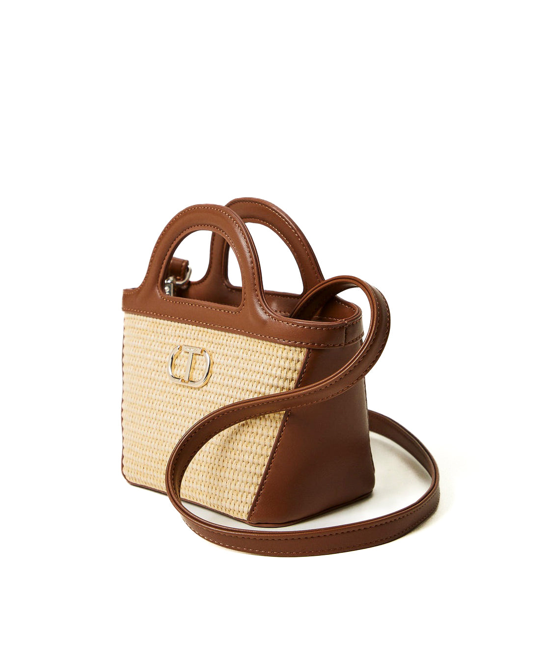 Twinset Kids Borsa a Tracolla Effetto Paglia per Bambine