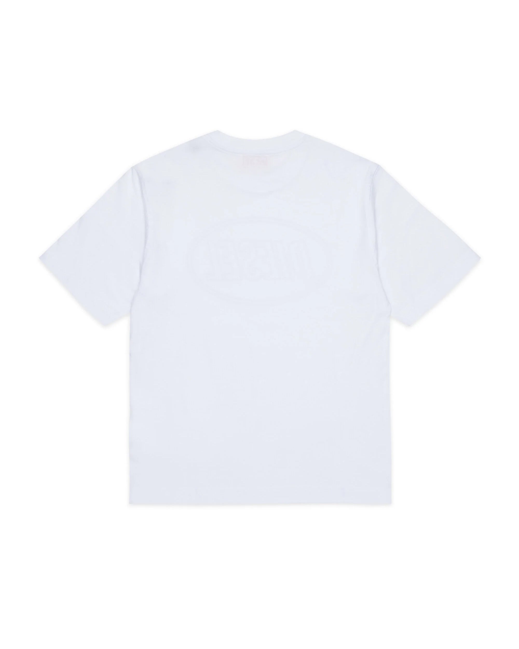 Diesel Kids T-shirt Bianca con Stampa Logo Oval Unisex per Bambini