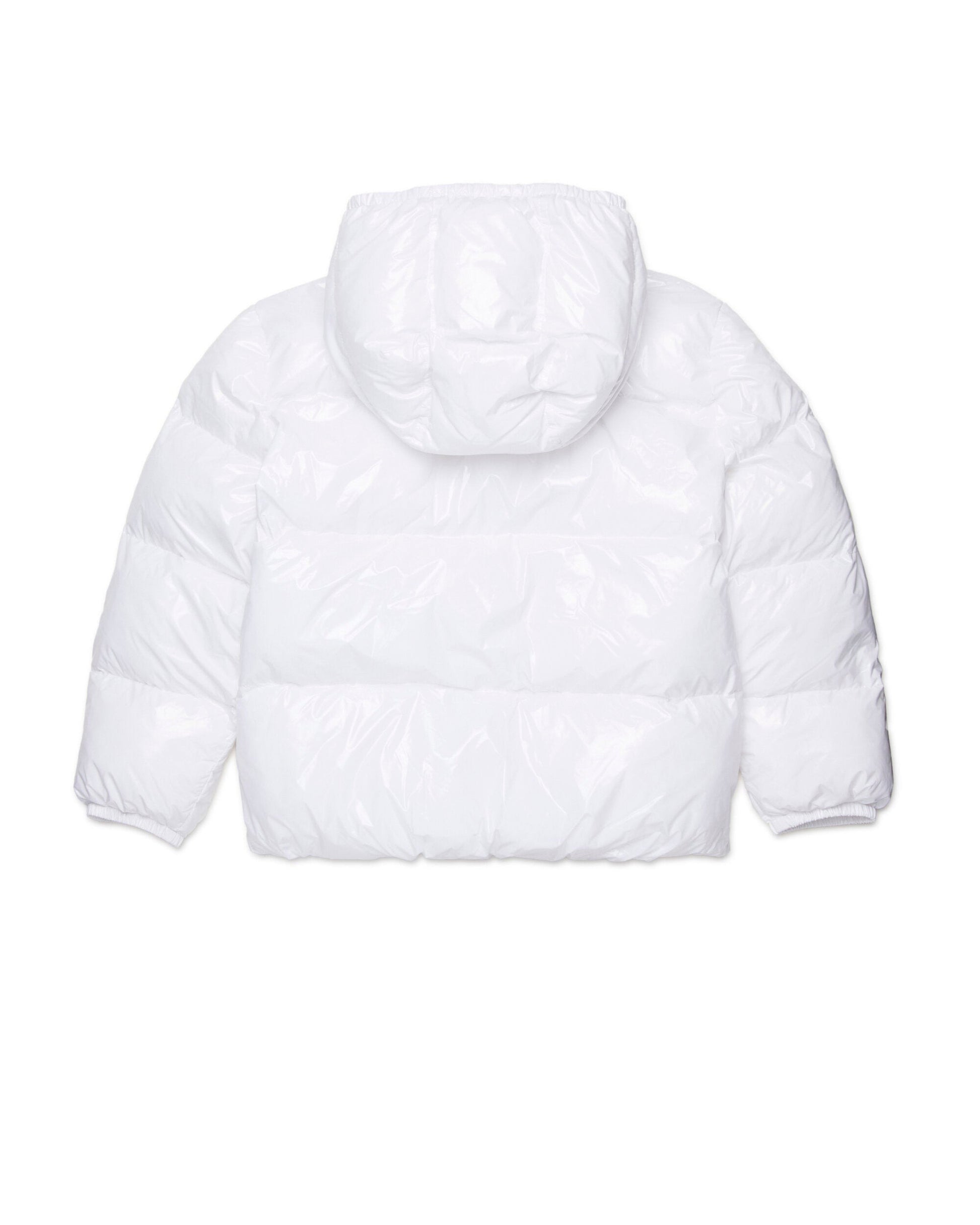 Dsquared2 Kids Giubbino Puffer Bianco con Maple Leaf per Bambini