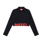Diesel Kids Maglioncino Nero con Logo Rosso per Bambine