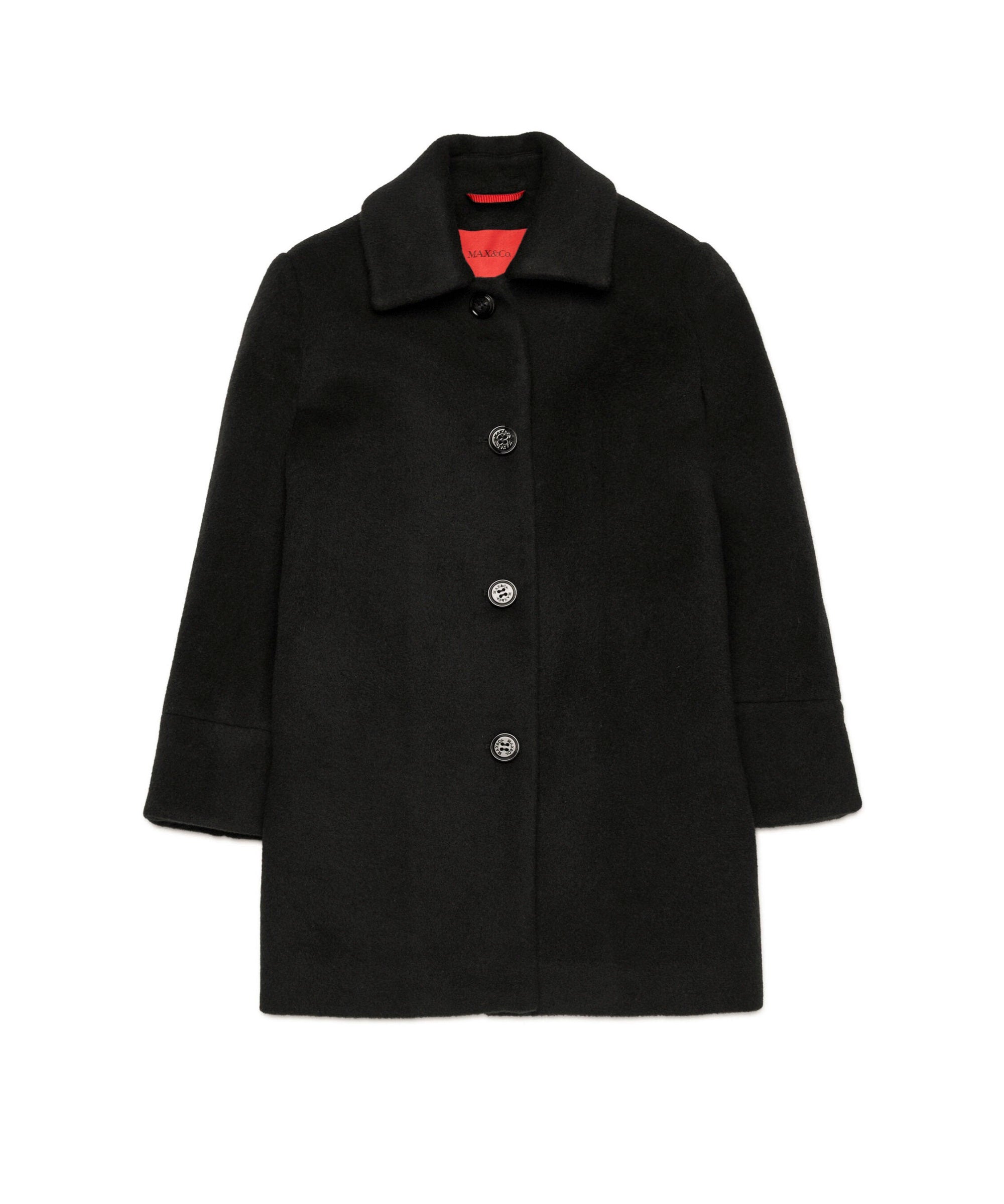 Max & Co Kids Cappotto Classico Nero per Bambine