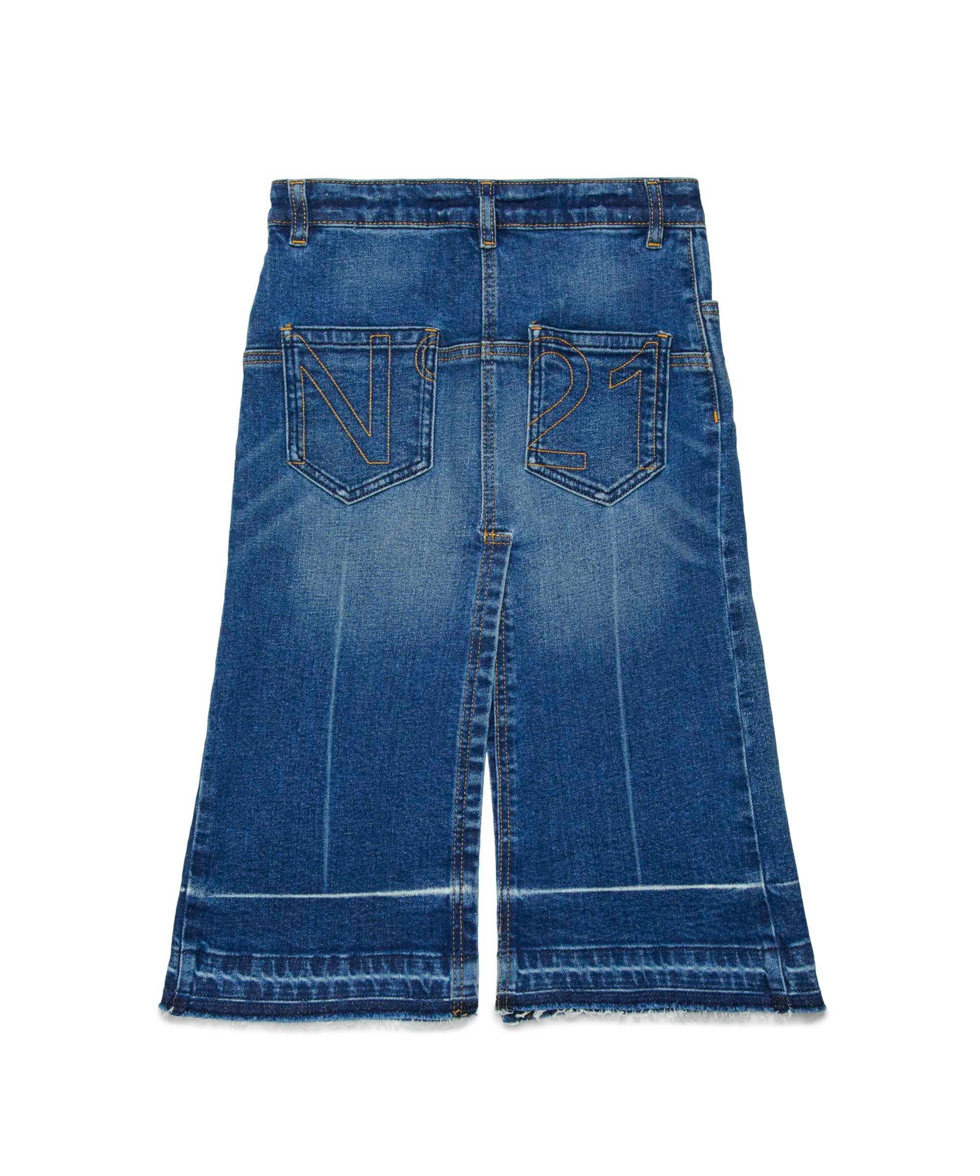 N°21 Kids Gonna Midi in Denim Blu per Bambine