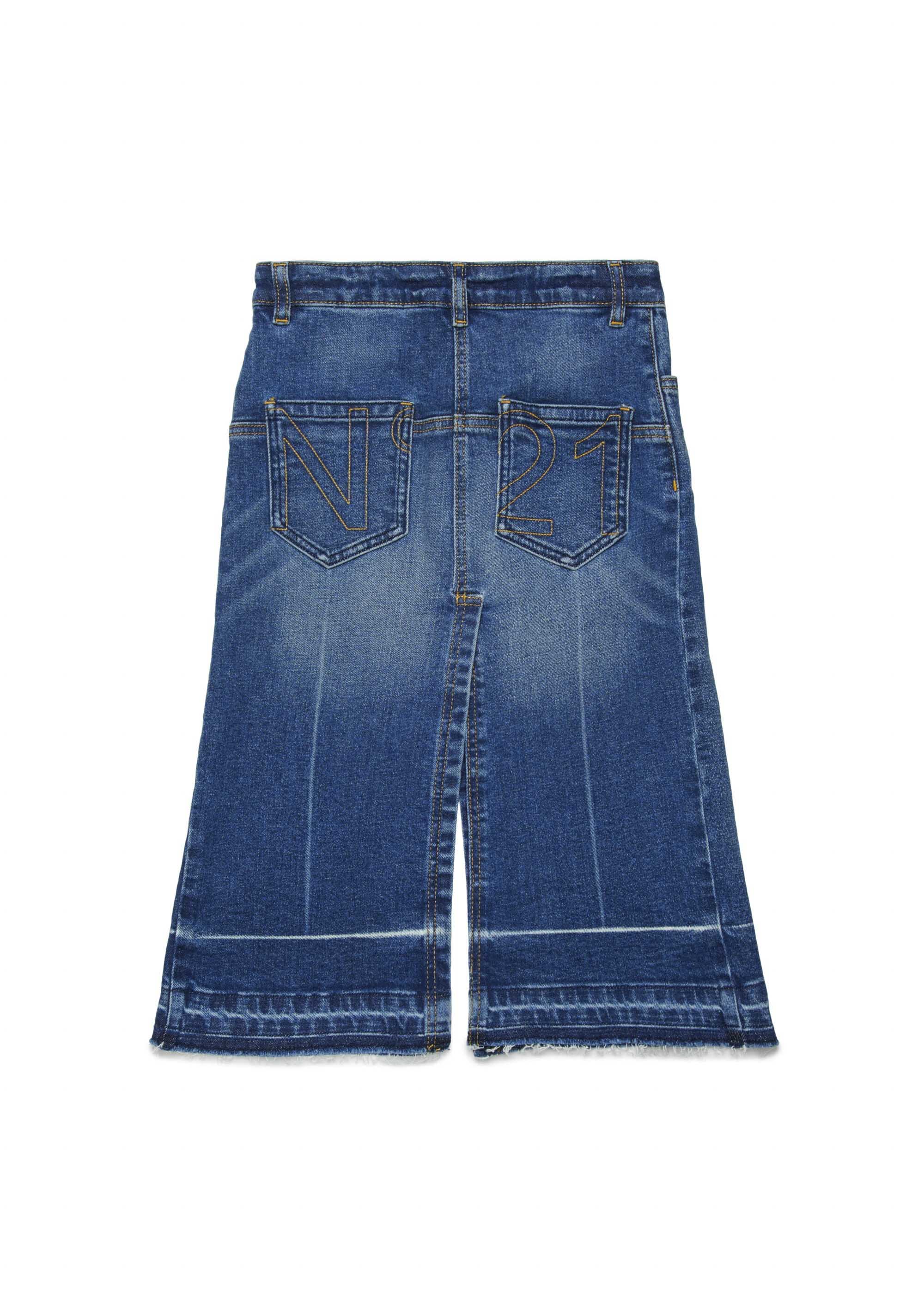 N°21 Kids Gonna Midi in Denim Blu per Bambine