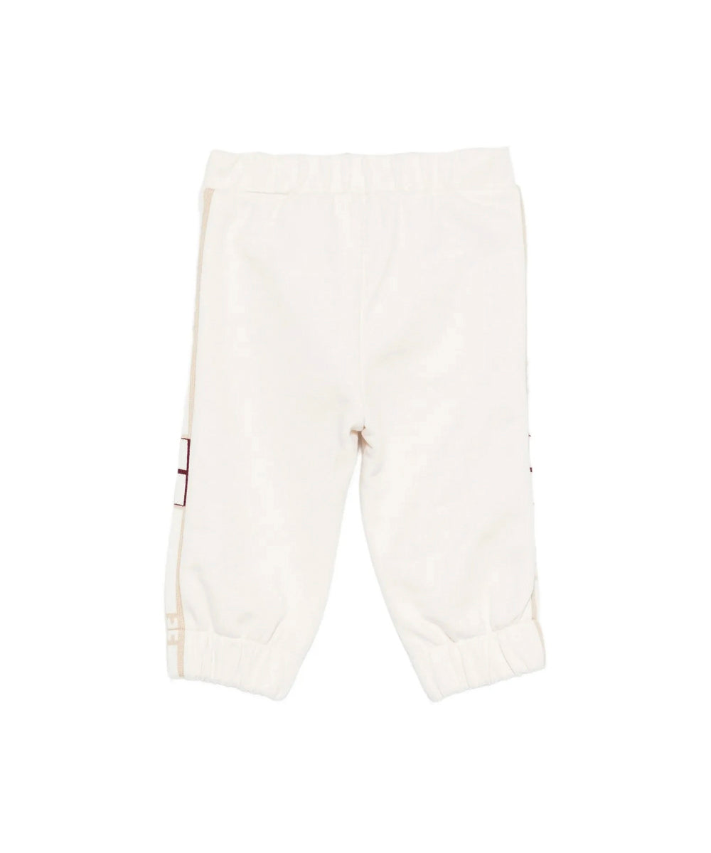 Elisabetta Franchi La Mia Bambina Pantaloni Panna con Banda Logo per Neonate