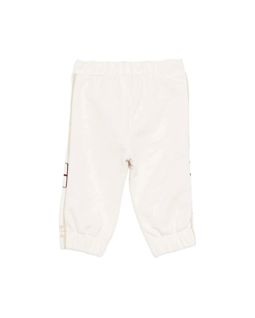 Elisabetta Franchi La Mia Bambina Pantaloni Panna con Banda Logo per Neonate