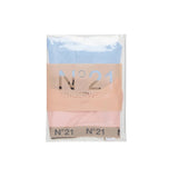 N21 Kids Top Bipack Pesca/Celeste per Bambine