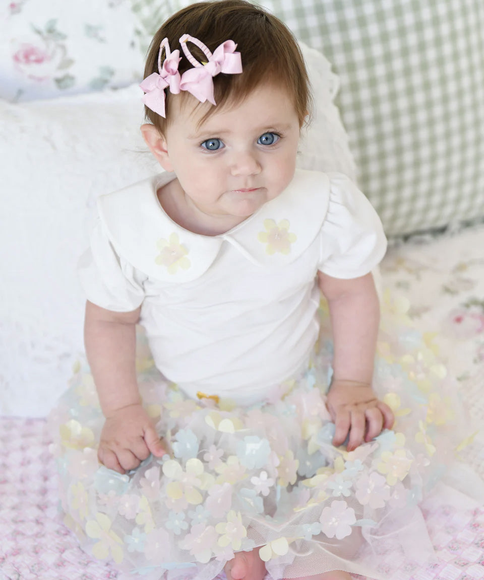 Angel's Face Kids Cassie Top Panna con Ricamo per Neonate