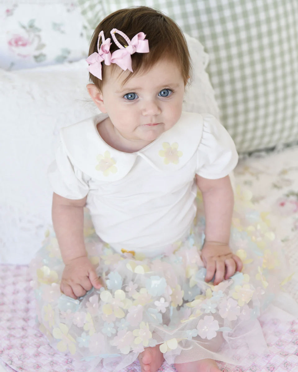 Angel's Face Kids Cassie Top Panna con Ricamo per Neonate