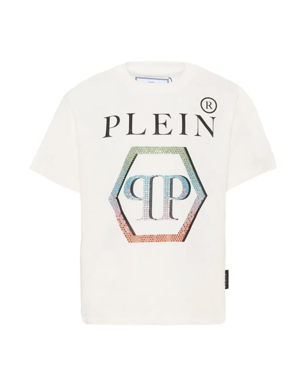 Philipp Plein Kids T-Shirt Bianco con Stampa Multicolor per Bambini