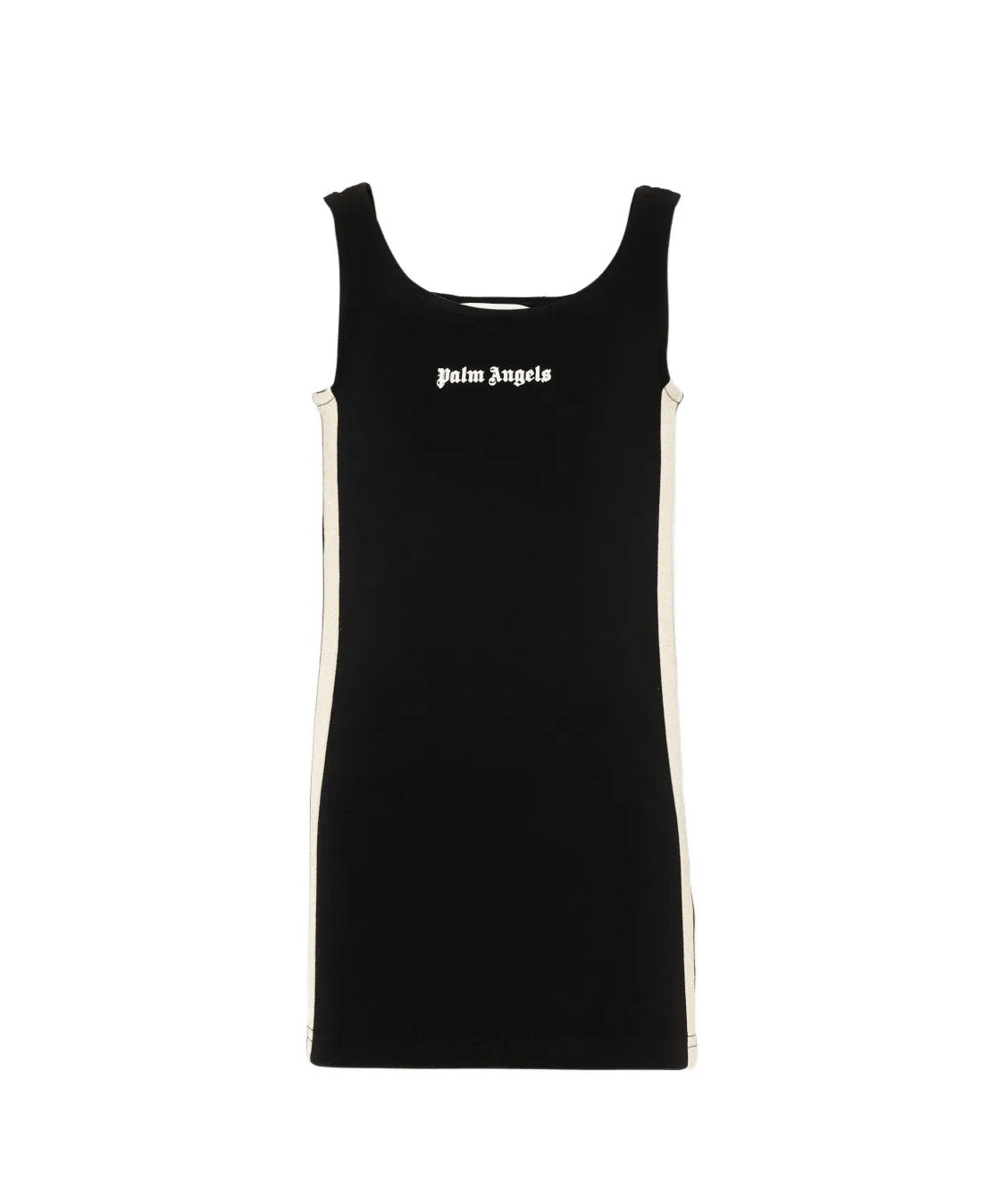 Palm Angels Kids Abito Nero con Bande Laterali per Bambina