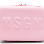 MSGM Kids Borsa a Tracolla Rosa con Logo Groffato per Bambine (dettaglio)