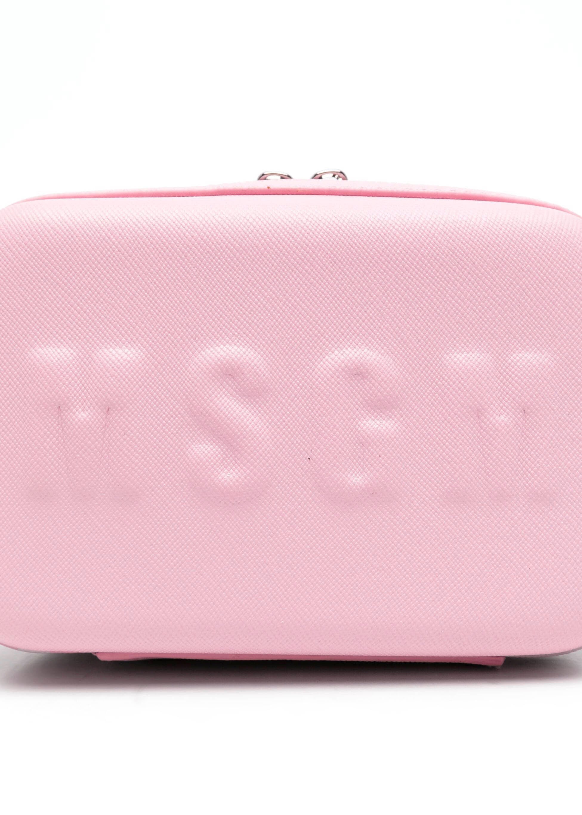 MSGM Kids Borsa a Tracolla Rosa con Logo Groffato per Bambine (dettaglio)