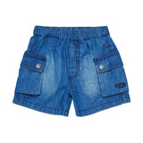 Diesel Kids Short in Denim con Tasconi per Neonati