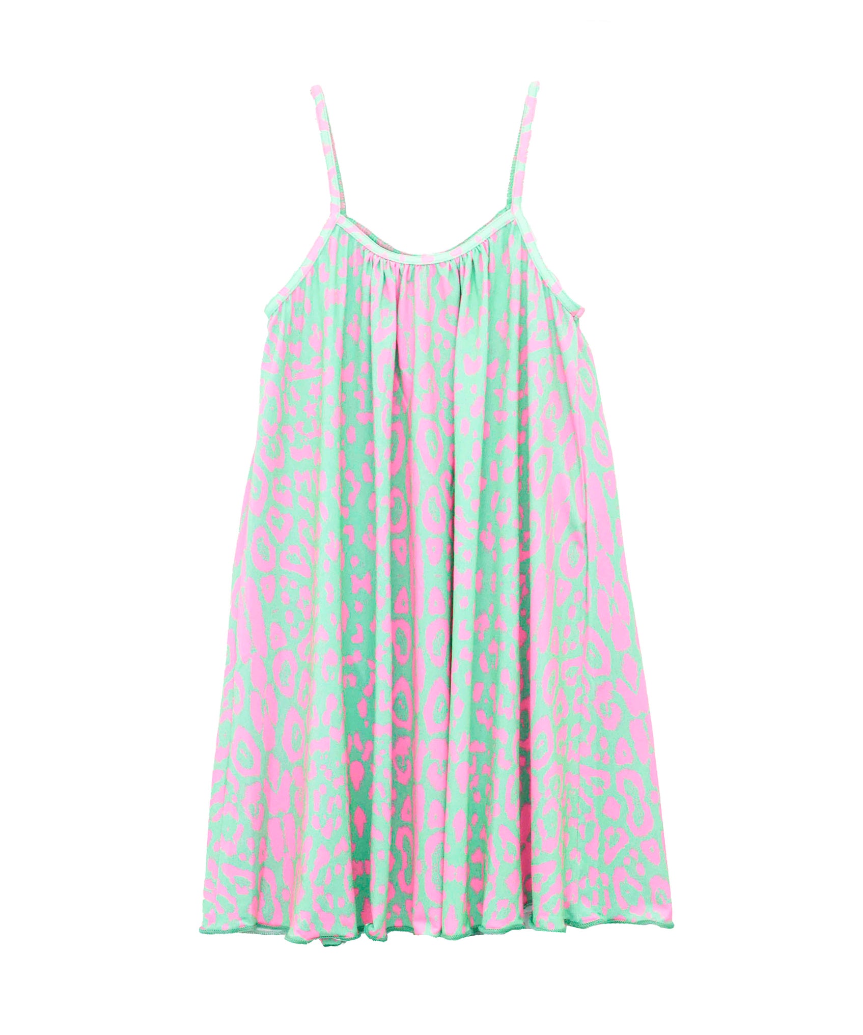 EffeK Copricostume Abito Fantasia Maculata Verde/Fucsia per Bambine (fronte)