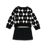 Moschino Kids Abito con Cardigan Bianco/Nero per Neonate (retro)