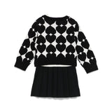 Moschino Kids Abito con Cardigan Bianco/Nero per Neonate (retro)