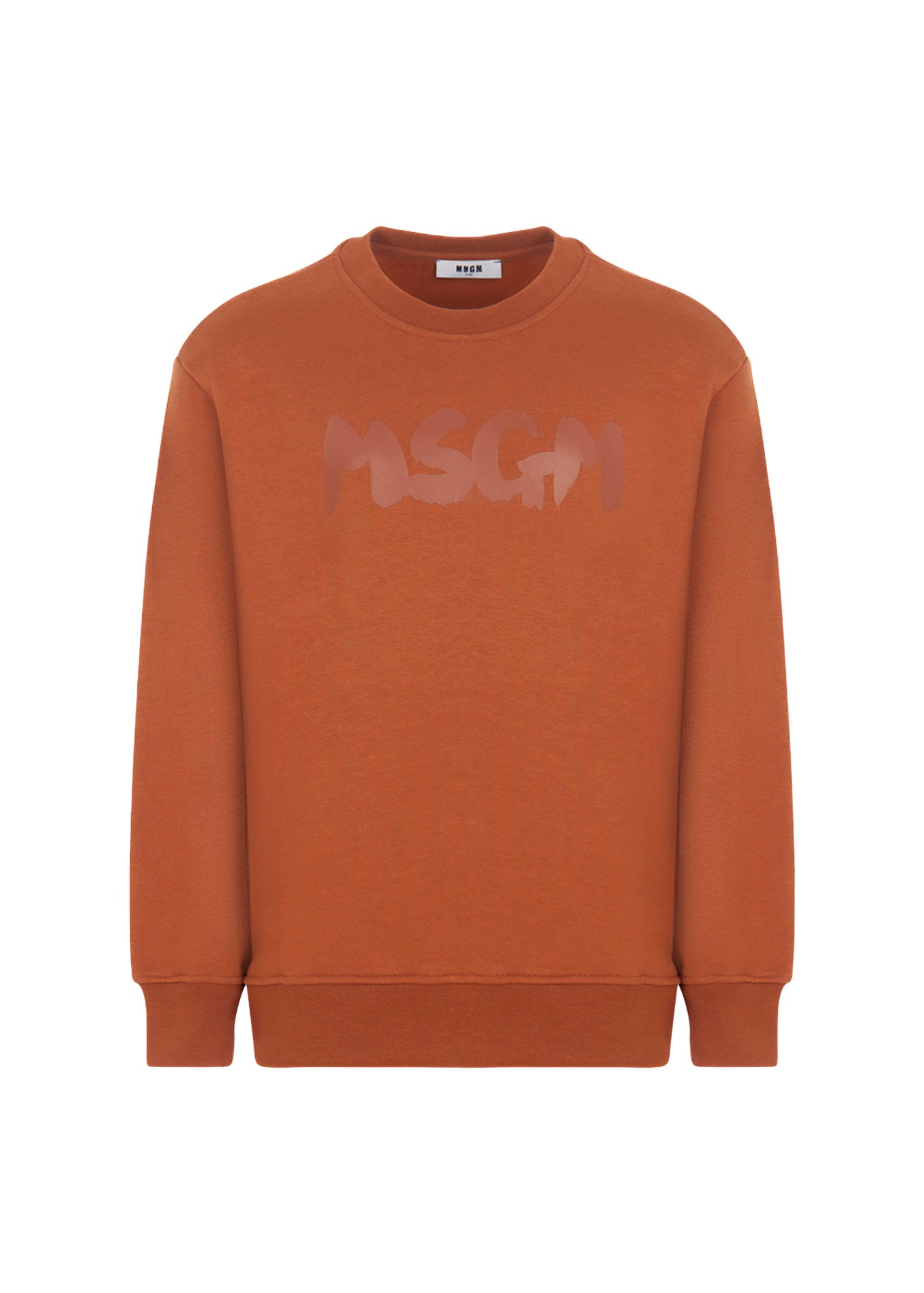 MSGM Kids Felpa Girocollo Biscotto con Logo per Bambini