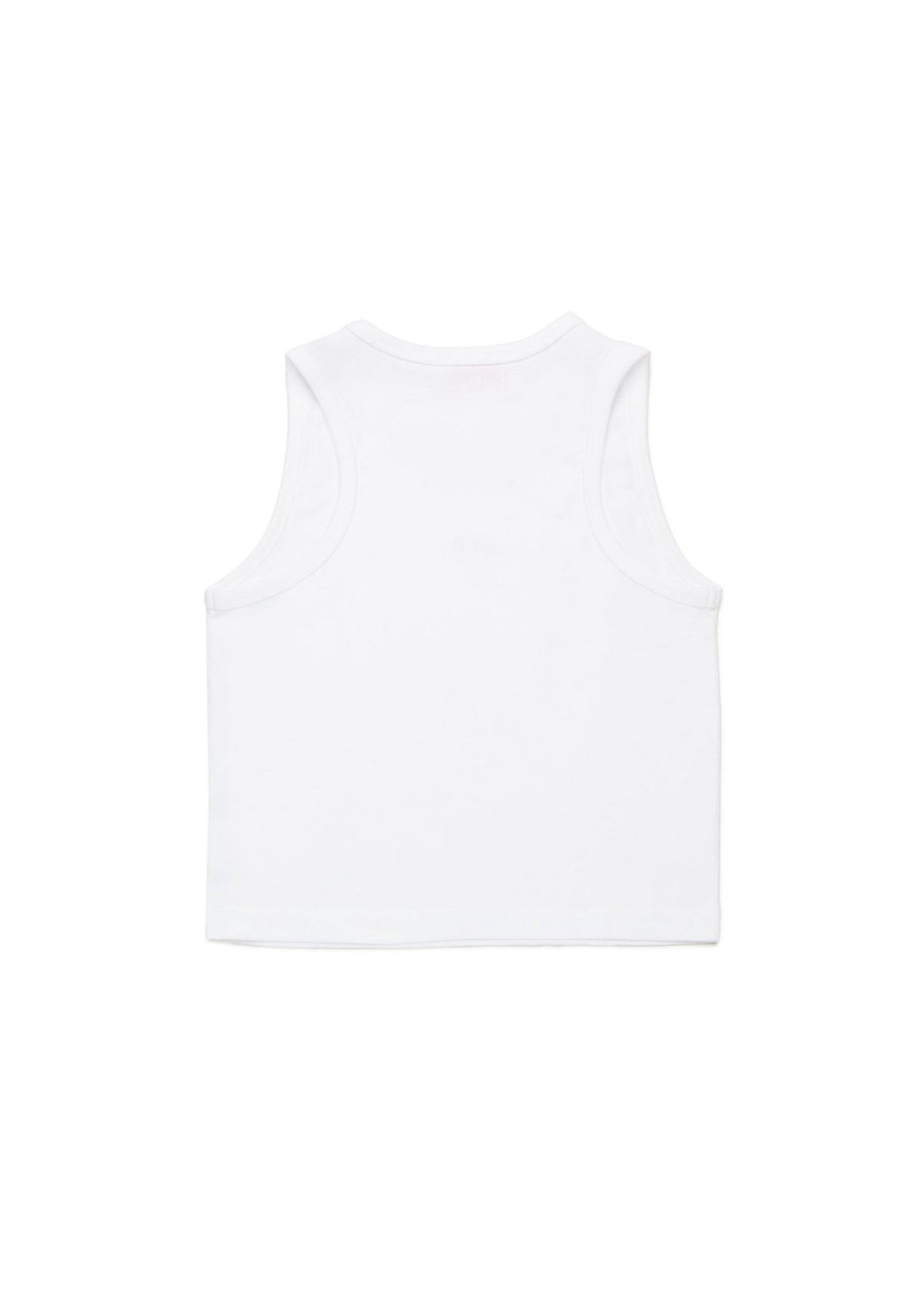 Diesel Kids Top Bianco con Patch Oval D per Bambine