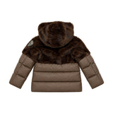 BLAUER Kids Piumino con Pelliccia Marrone per Bambini