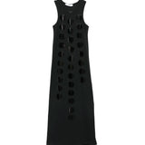 Msgm Kids Abito Nero con Applicazioni per Bambine