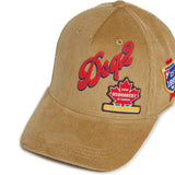 Dsquared2 Kids Cappello Beige a Costine con Stampe e Patch Unisex