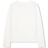 Michael Kors Kids T-Shirt Bianca Maniche Lunghe con Logo Strass a Contrasto per Bambine