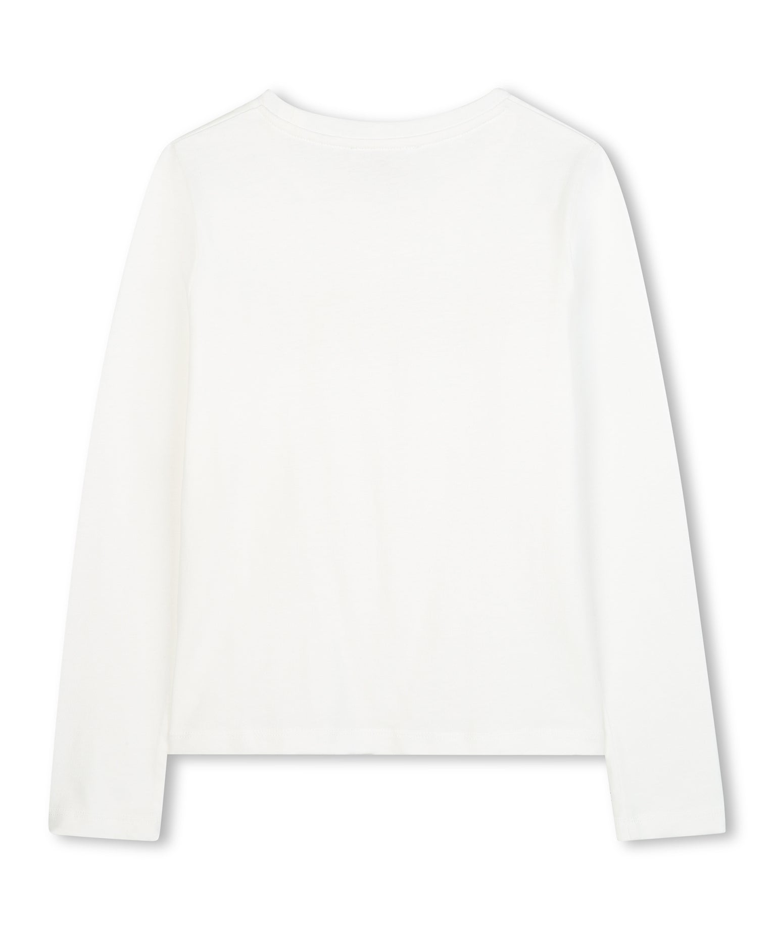 Michael Kors Kids T-Shirt Bianca Maniche Lunghe con Logo Strass a Contrasto per Bambine