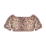 4giveness Kids Top Crop Fantasia Leopardato per Bambine