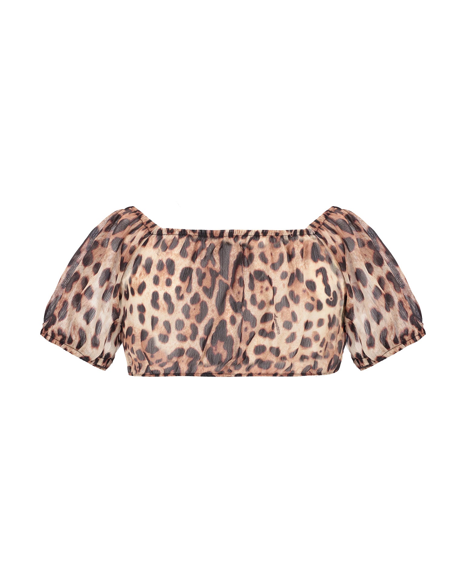 4giveness Kids Top Crop Fantasia Leopardato per Bambine