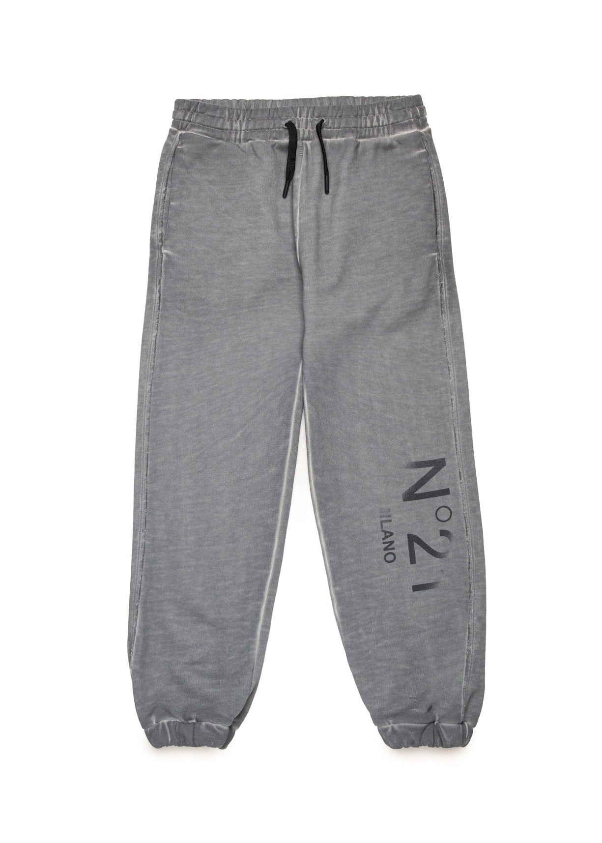 N°21 Kids Pantaloni Jogger Grigi con Logo Dissolving per Bambini