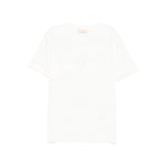 Elisabetta Franchi La Mia Bambina T-shirt Panna con Ricamo Logo per Bambine
