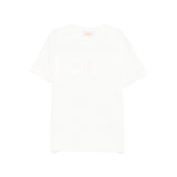 Elisabetta Franchi La Mia Bambina T-shirt Panna con Ricamo Logo per Bambine