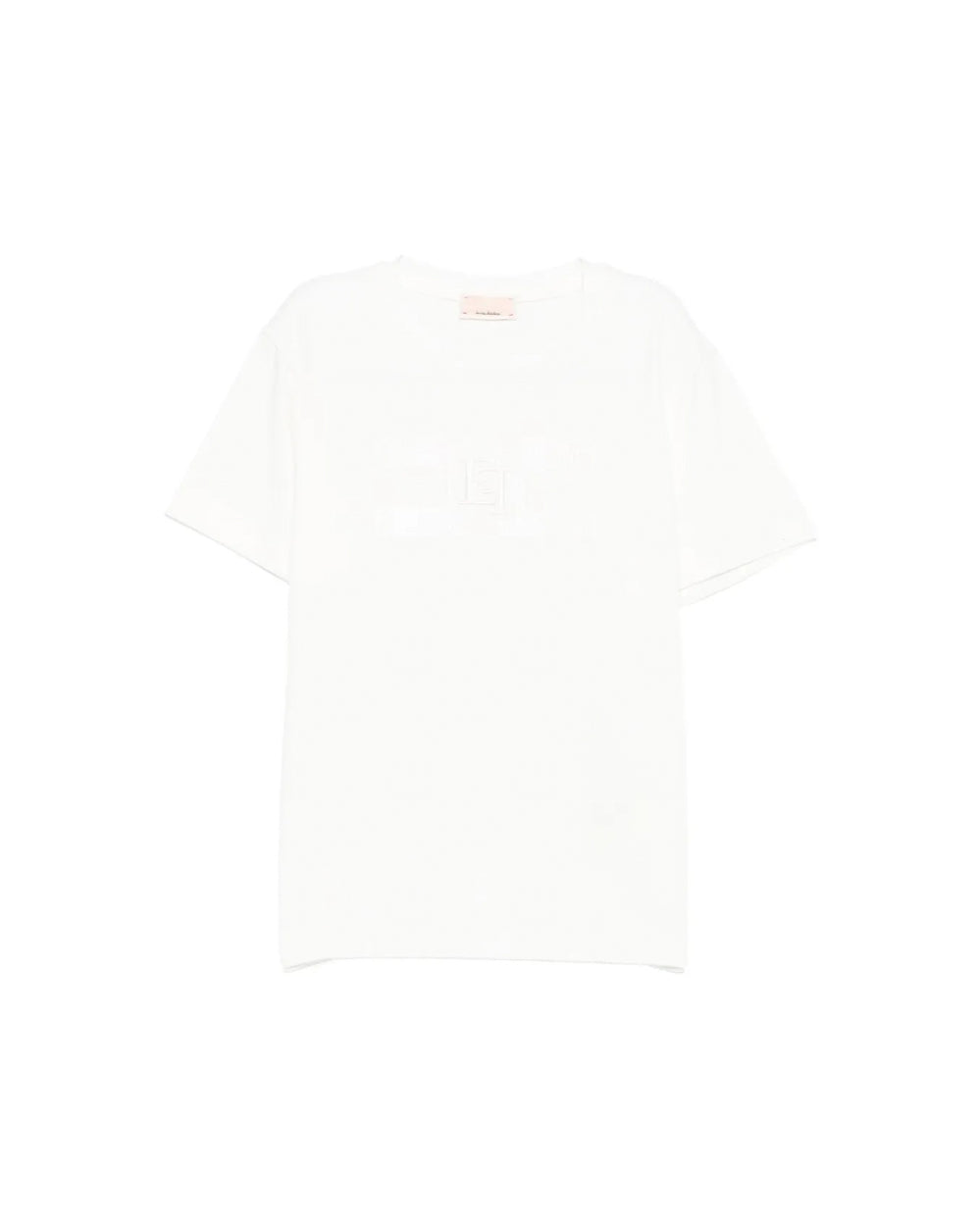 Elisabetta Franchi La Mia Bambina T-shirt Panna con Ricamo Logo per Bambine