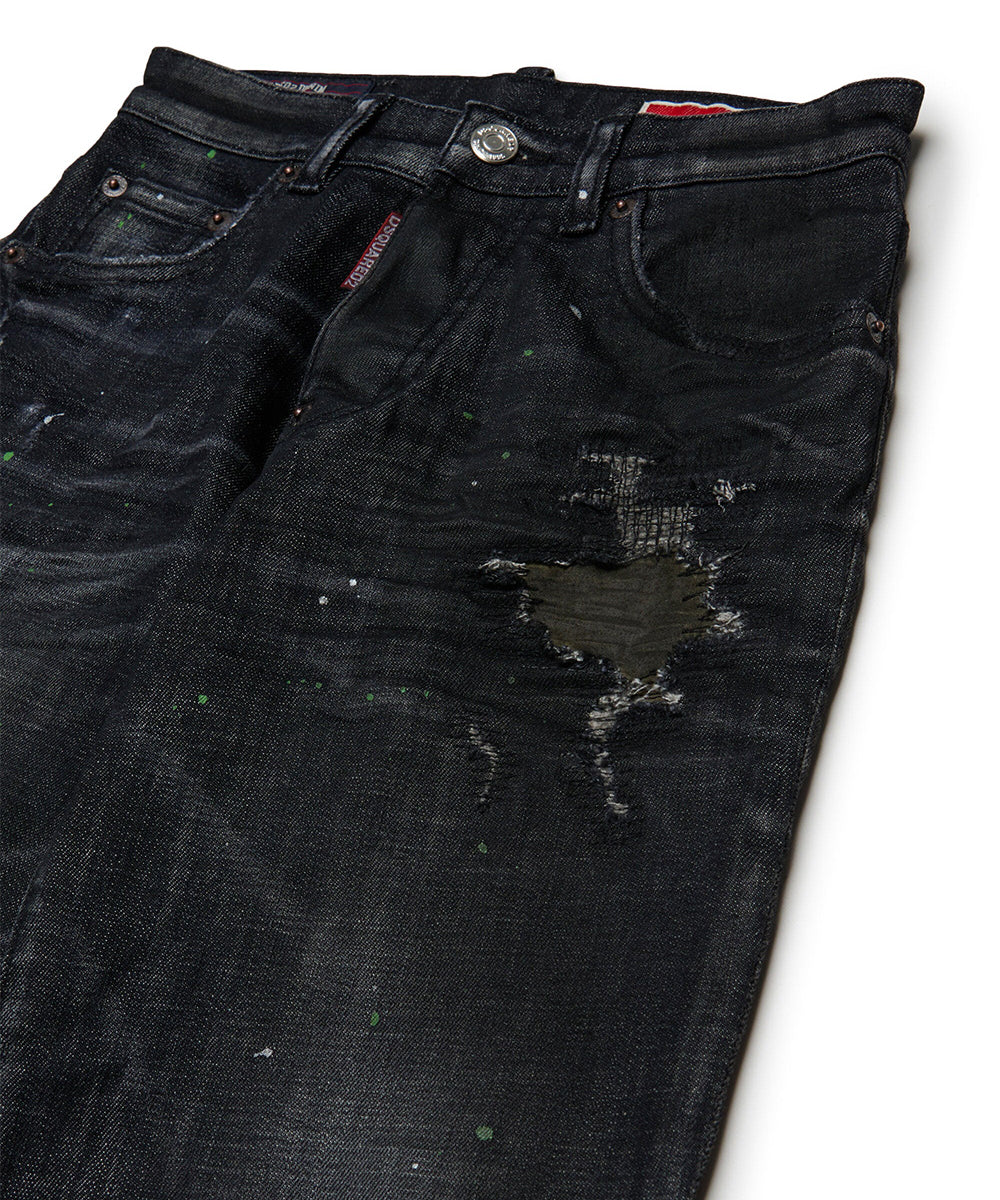 Dsquared2 Kids Pantalone in Denim Nero per Bambini