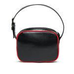 Diesel Kids Borsa Nera con Logo Oval D a Contrasto e Dettagli Rossi a Contrasto per Bambine