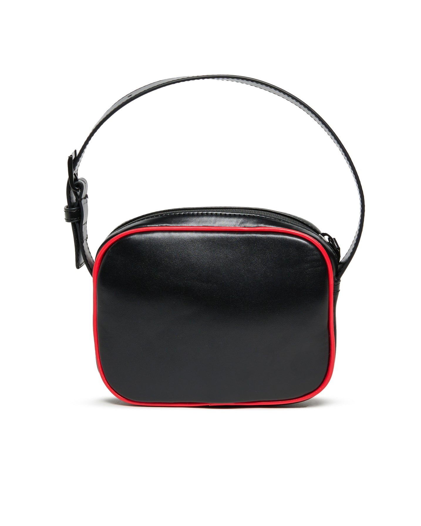 Diesel Kids Borsa Nera con Logo Oval D a Contrasto e Dettagli Rossi a Contrasto per Bambine