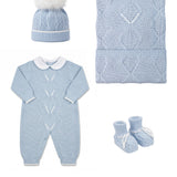 Marlù Set Coperta+Tutina+Scarpine+Cappellino per Neonati