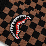 Sprayground Kids Calzino a Scacchi Marrone con Logo per Bambini