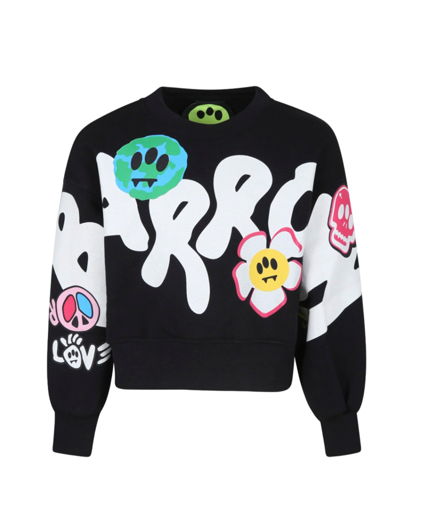 Barrow Kids Felpa Nera con Cappuccio con Stampa per Bambine