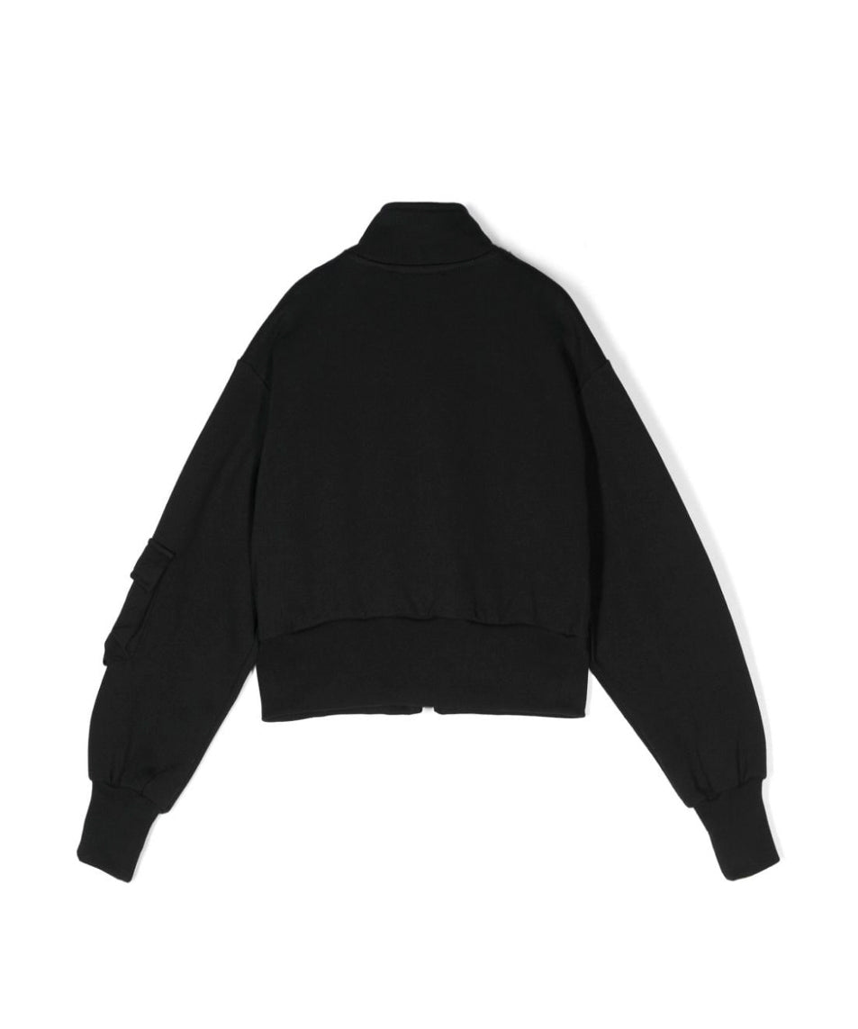 MSGM Kids Felpa Crop Cargo Nera per Bambine (retro)