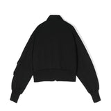 MSGM Kids Felpa Crop Cargo Nera per Bambine (retro)